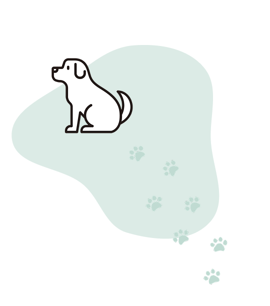 右の犬の装飾画像